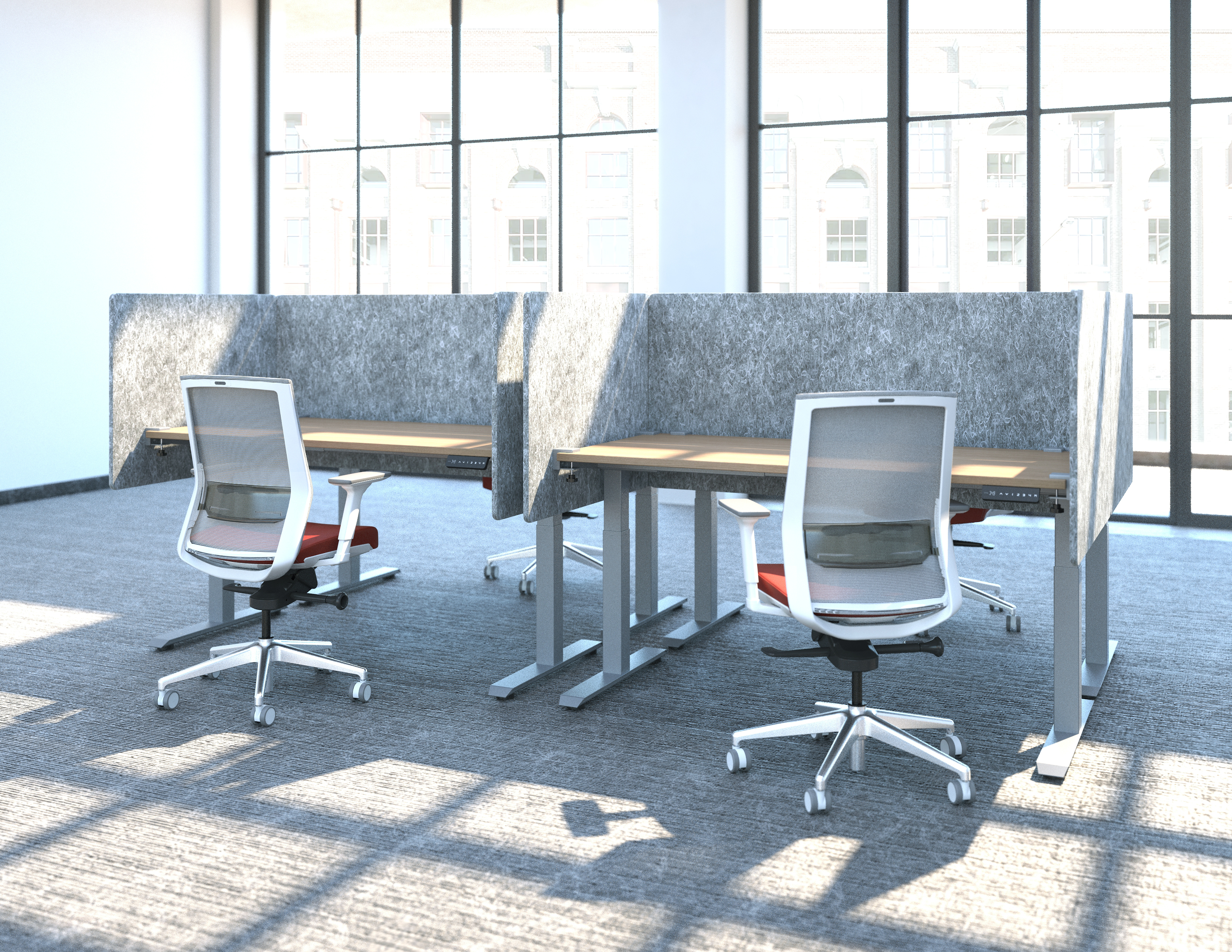 Desks with Privacy Screens