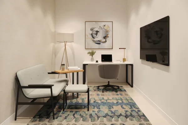 West Elm Work Brighton lounge furnishing a private wellness room