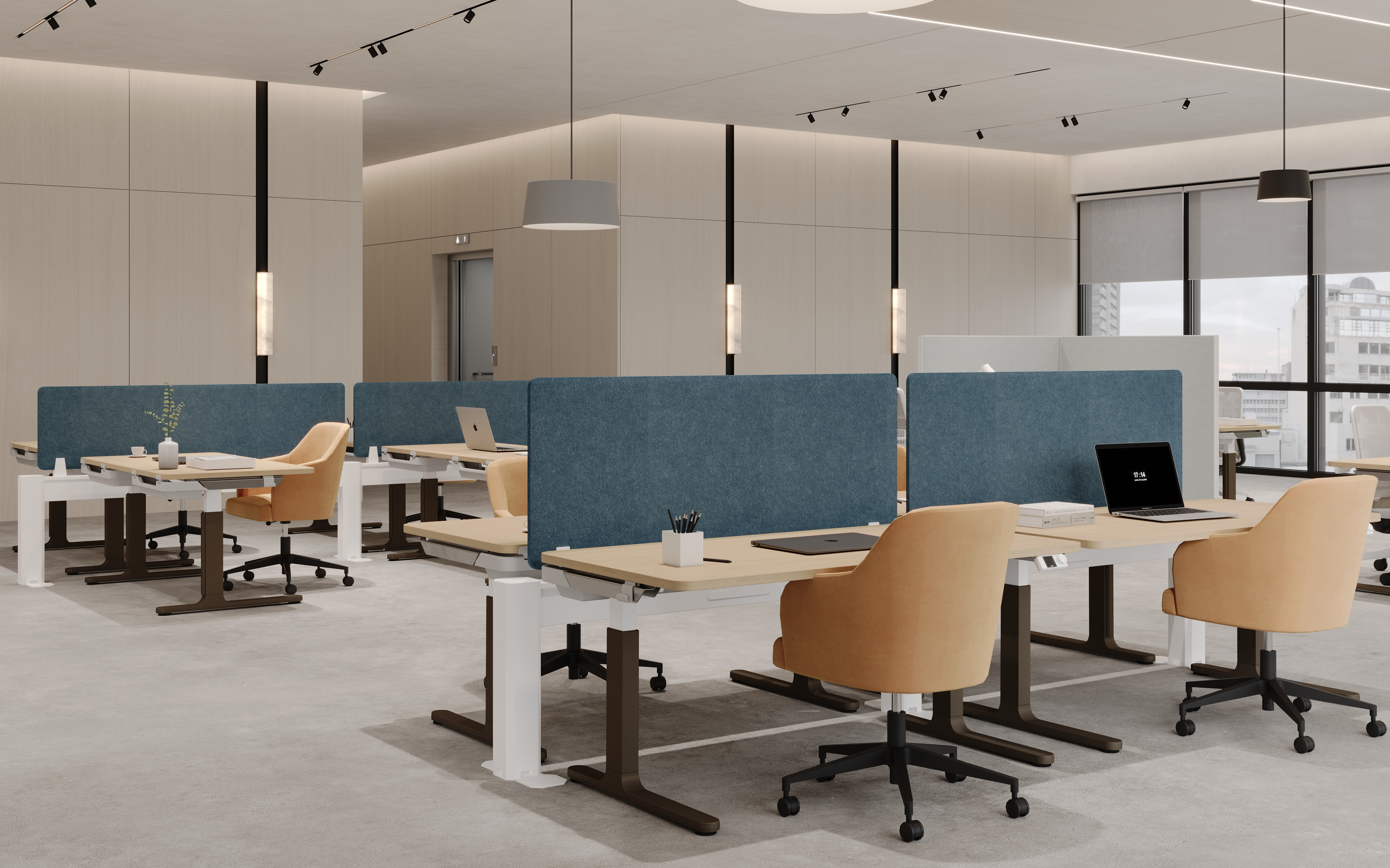 Modern office with Cluvo height adjustable desks