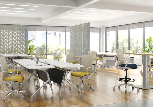 AMQ Tizu Work collaborative seating across a flexible team space