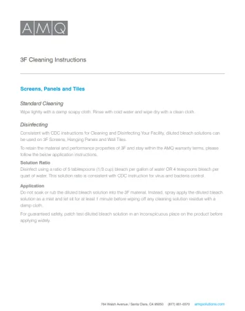 Document cover image of 3F Cleaning Instructions