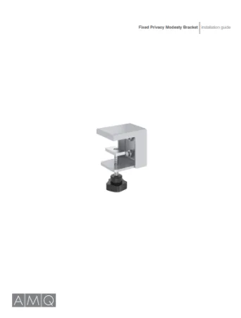 Document cover image of Fixed Privacy Modesty Bracket Installation Guide